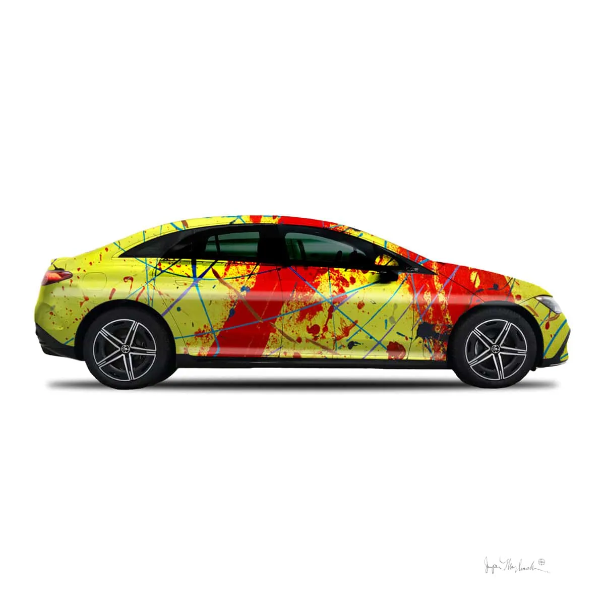 1 - Red Rocket Car by Jumper Maybach® (Print on Canvas)