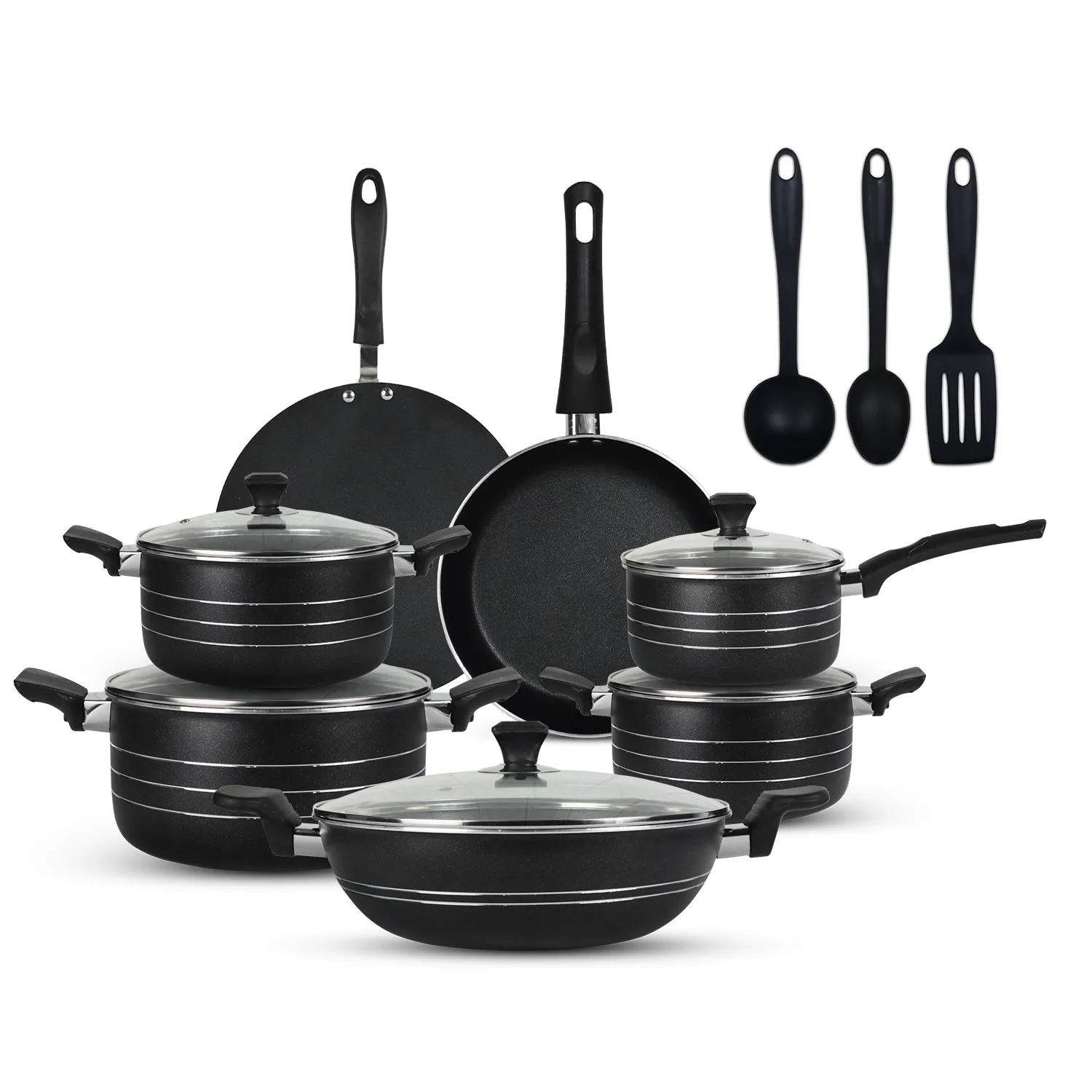 17 Pieces Non-Stick Indigo Gift Pack Set - Black