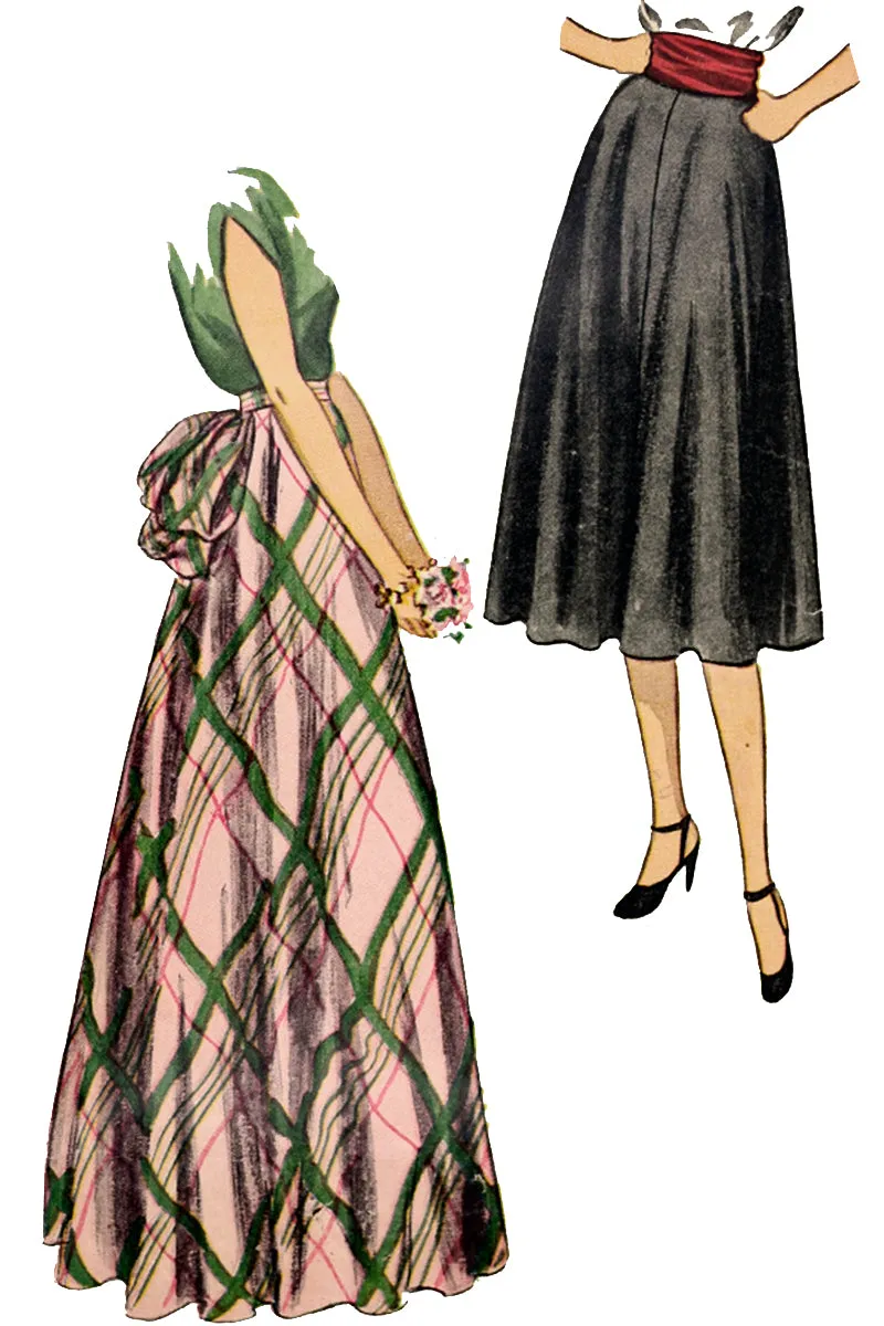 1947 Simplicity 2024 Vintage Skirt W Bustle Sewing Pattern