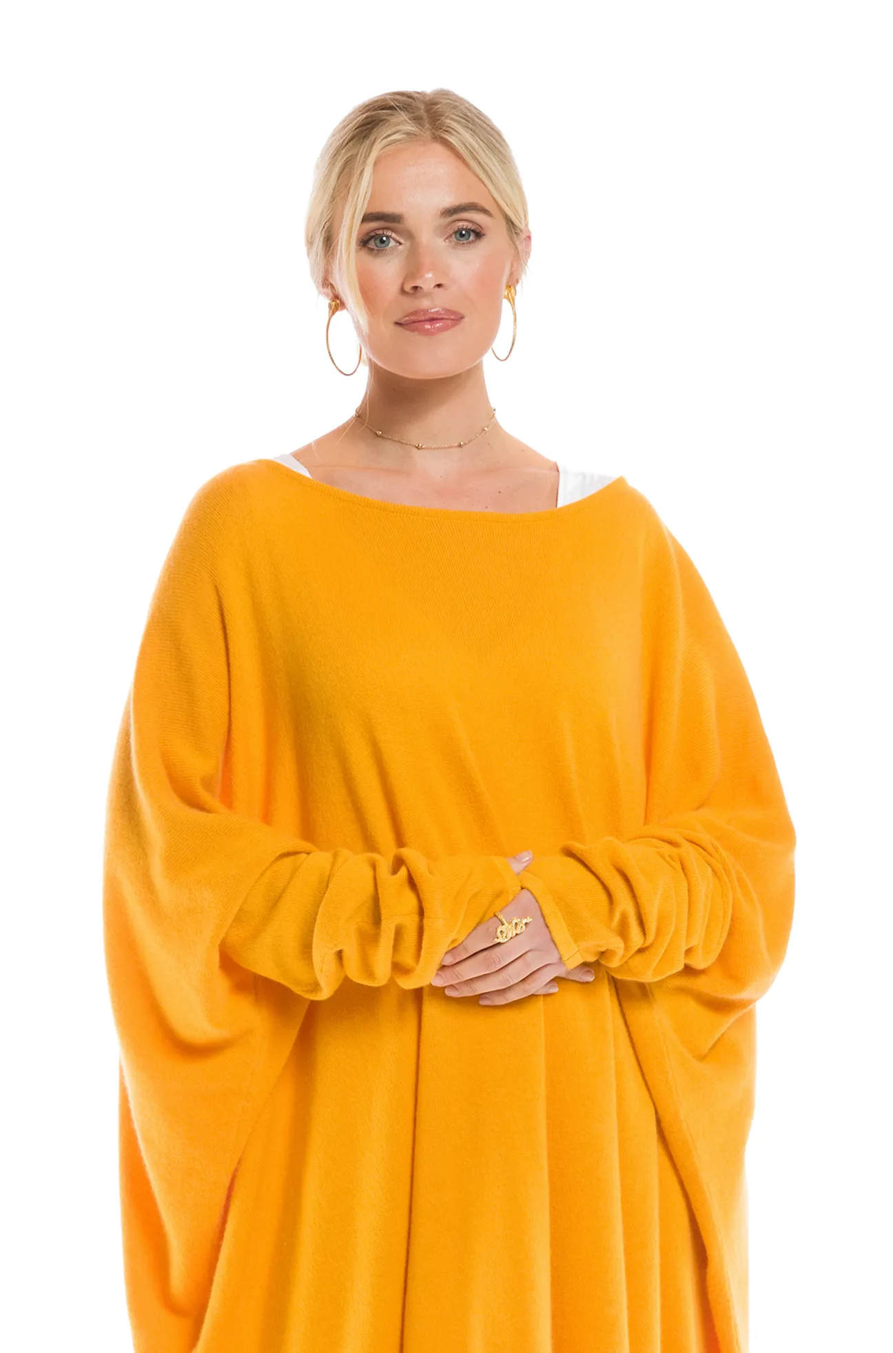 2 PLY CASHMERE SNUGGLE BOX JUMPER TIBETAN YELLOW