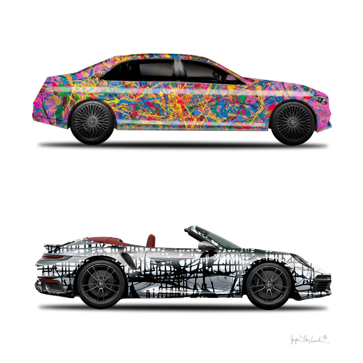 2 - Quantum Dream & Dark Matrix Cars by Jumper Maybach® (Print on Canvas)