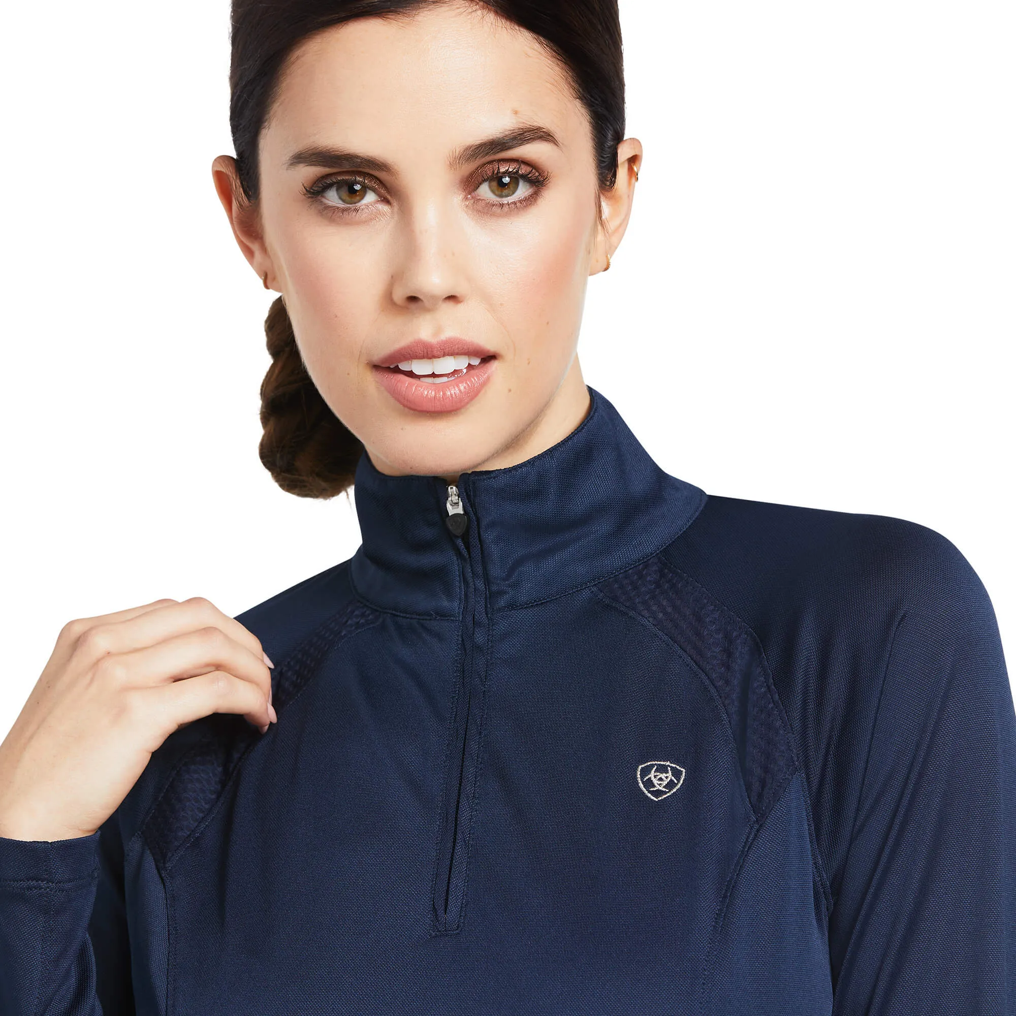 50% OFF - ARIAT Sunstopper 2.0 1/4 Zip Baselayer - Womens - Navy - Size: MEDIUM