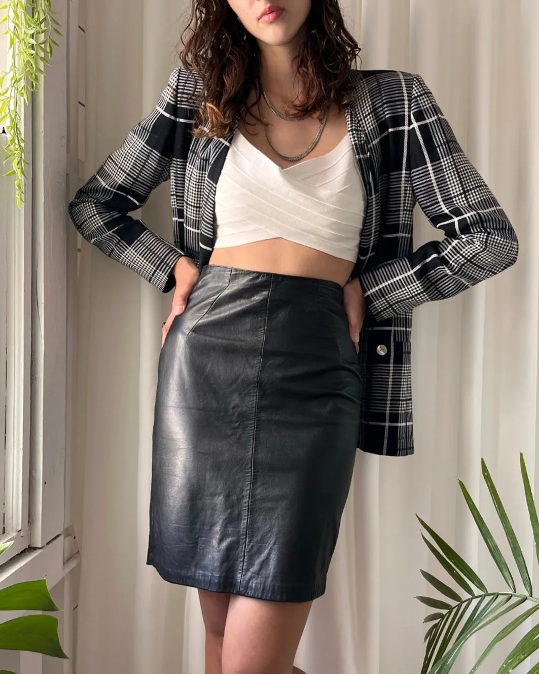 90s North Beach Leather Skirt | M