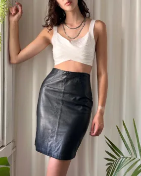 90s North Beach Leather Skirt | M