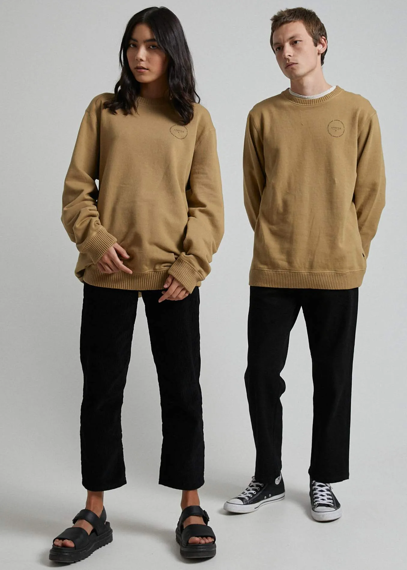 Afends Mens Circle Pit - Crew Neck - Moss