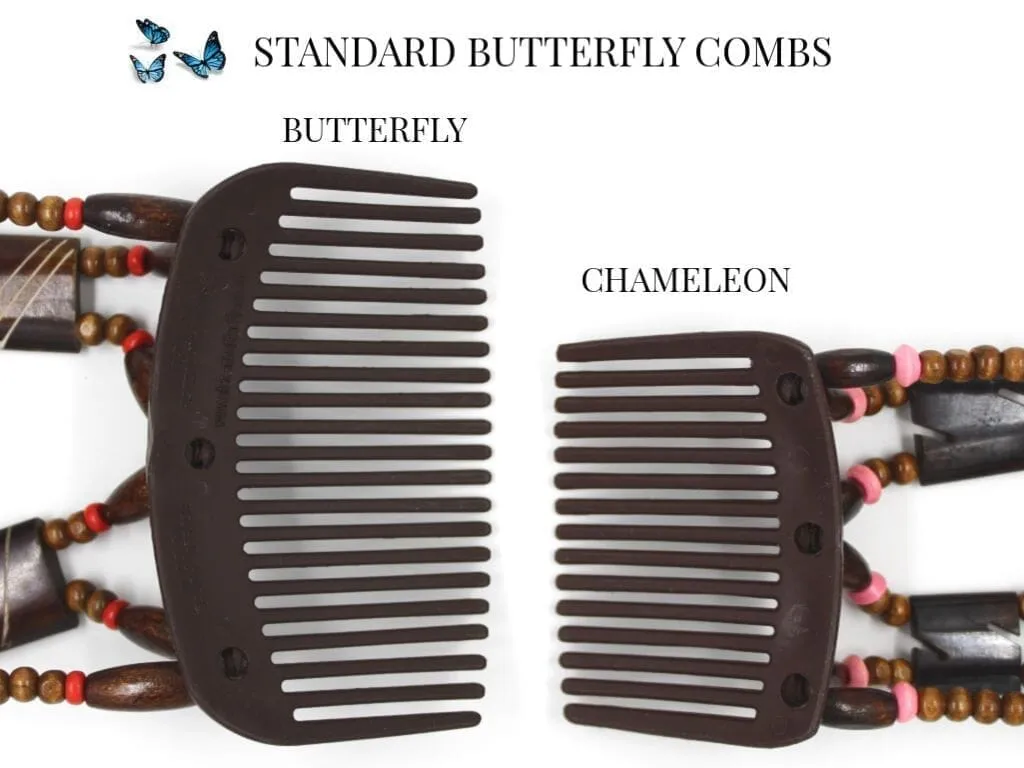 African Butterfly Hair Comb - Dalena Black 132