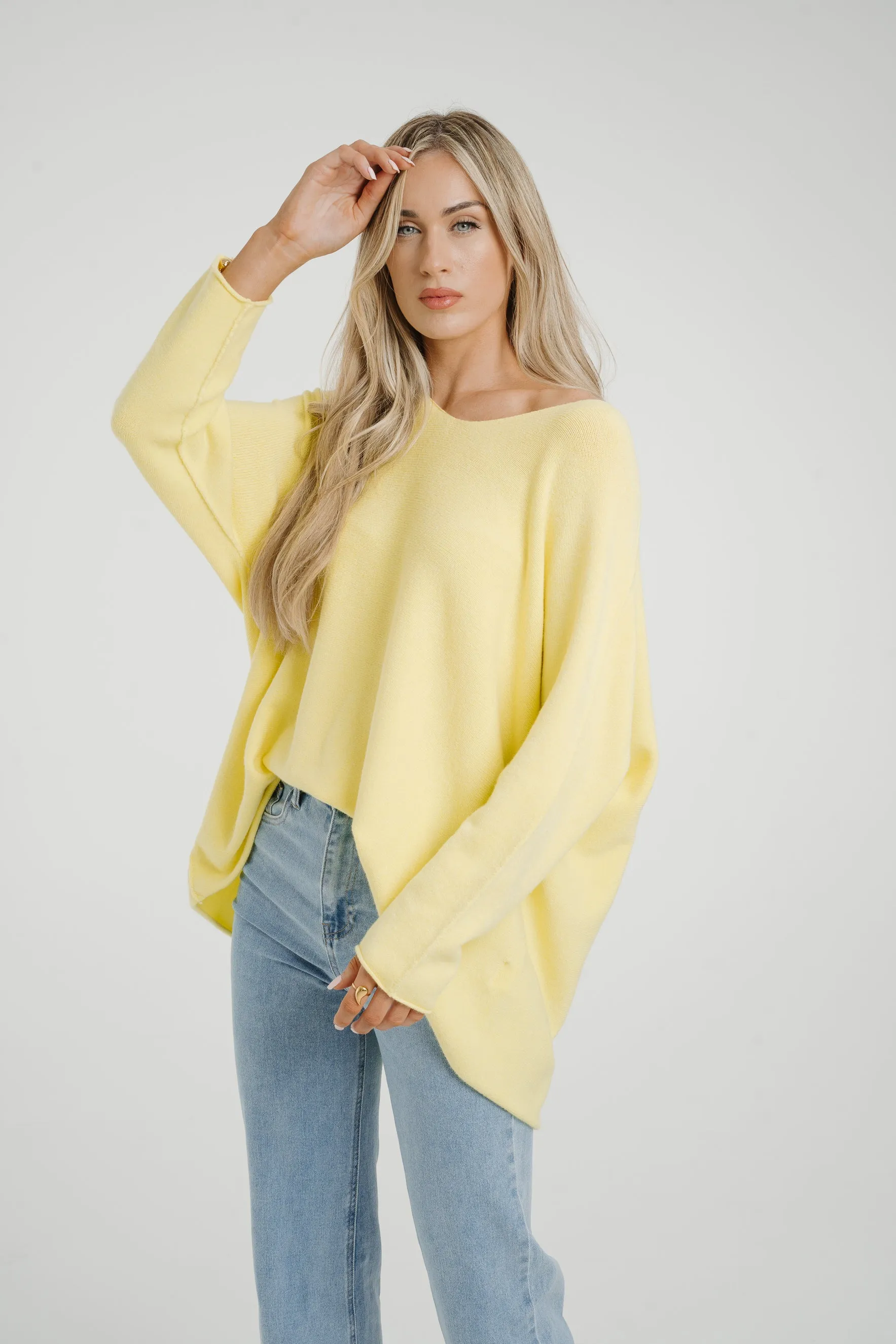 Amber V-Neck Jumper In Yellow