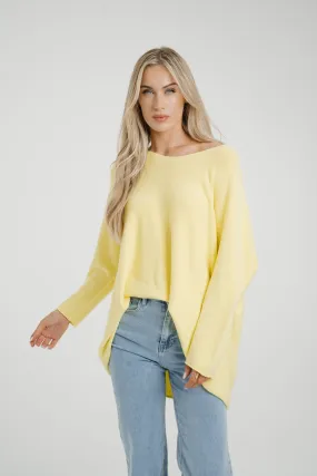 Amber V-Neck Jumper In Yellow