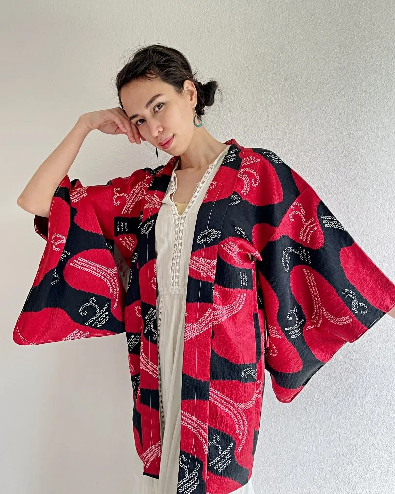 Ambitious Red Haori Kimono Jacket