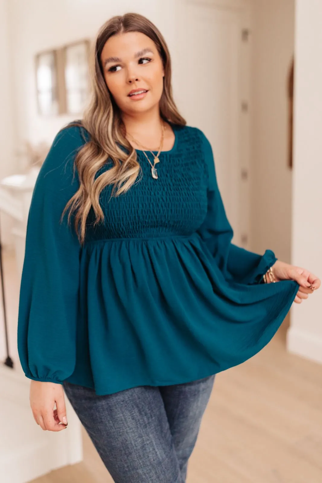 Annalise Top In Deep Teal