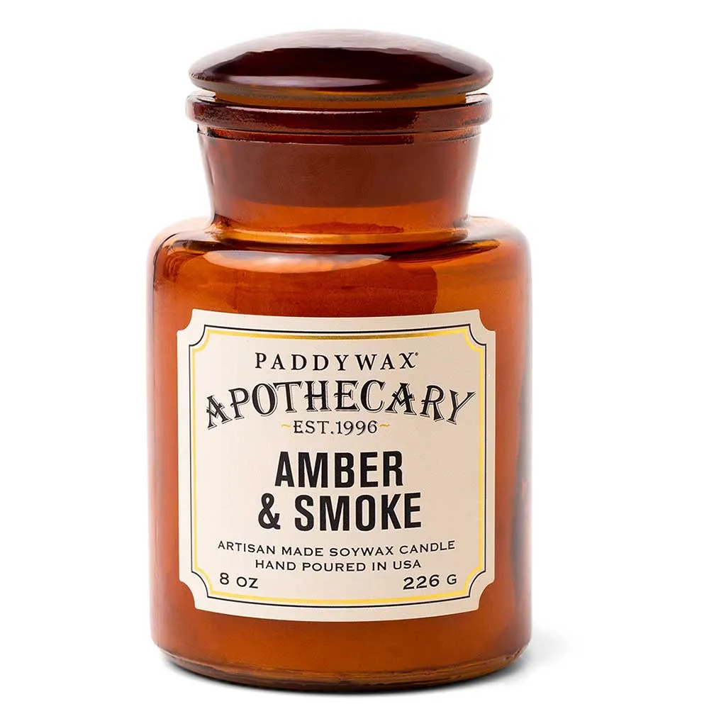 Apothecary Glass Candle | Amber & Smoke