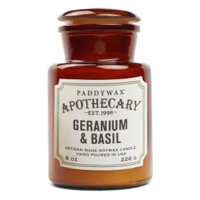 Apothecary Glass Candle | Geranium & Basil