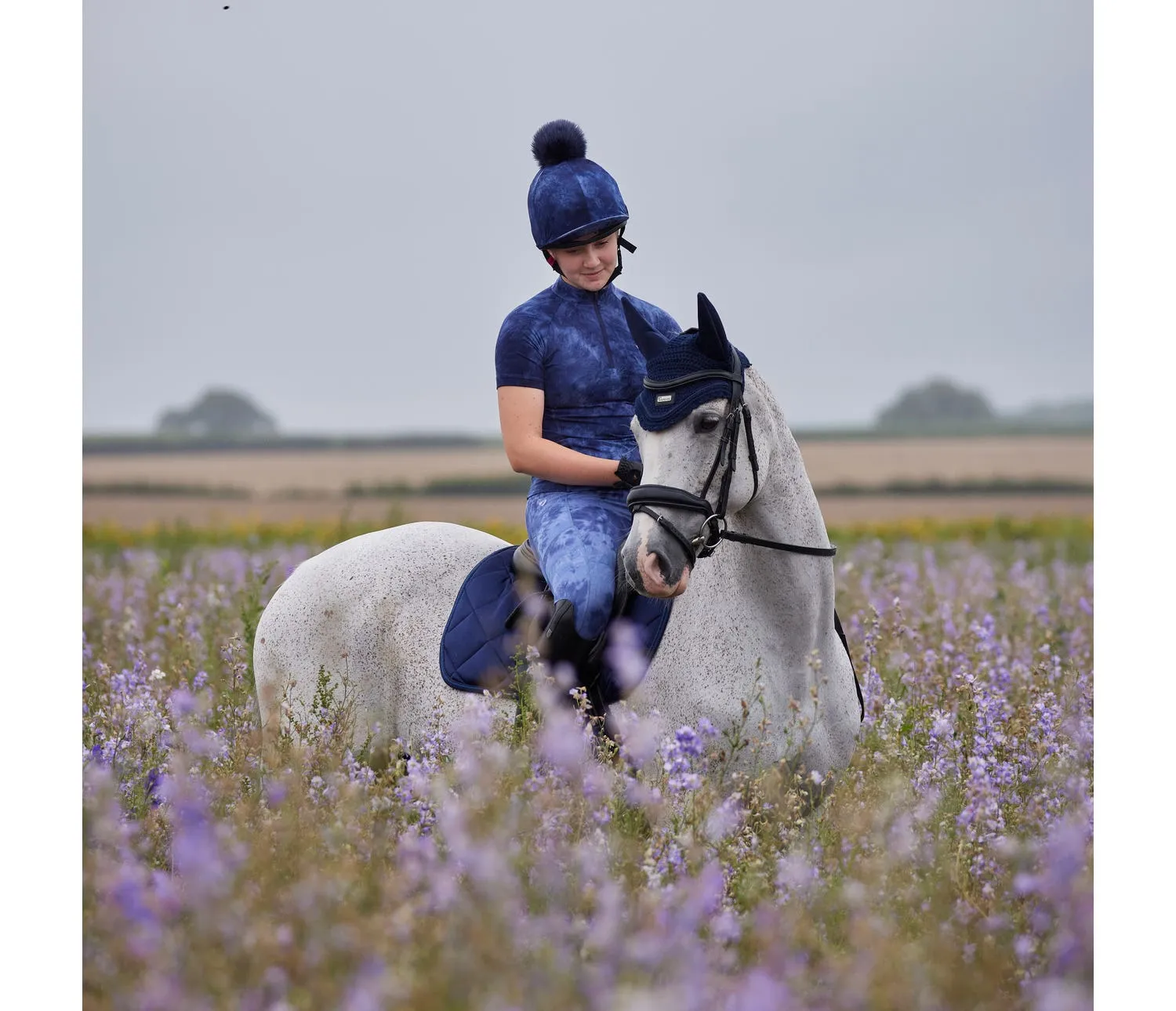 Aubrion Revive Short Sleeve Base Layer Navy Tye Dye