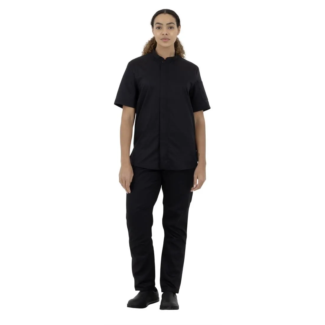 BA115-S Southside Harlem Short Sleeve Chef Jacket Black Size S