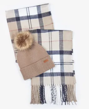 Barbour Dover Beanie & Hailes Scarf Gift Set