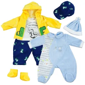 BiBi Outfits - Set of Two Doll Clothes (Blue & Dino) (50 cm / 20")