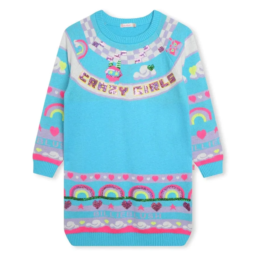 BILLIEBLUSH - Crazy Girls Knit Dress - Blue