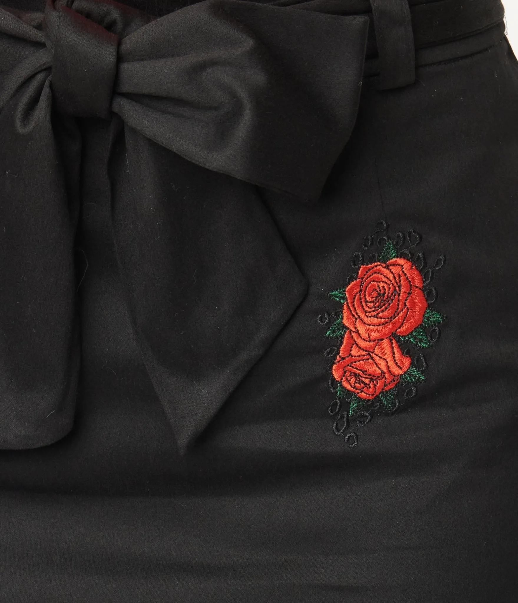 Black & Spanish Rose Pencil Skirt