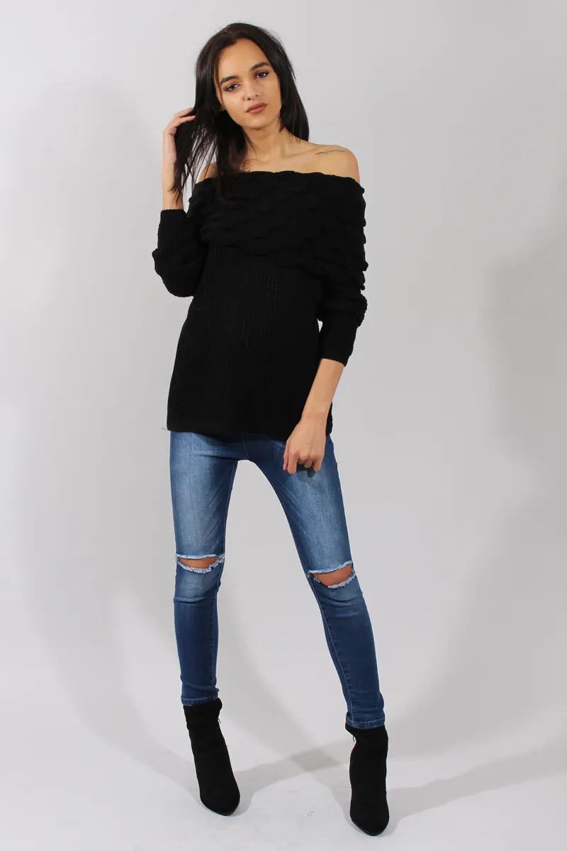 Black Layer Bardot Jumper- Sammie