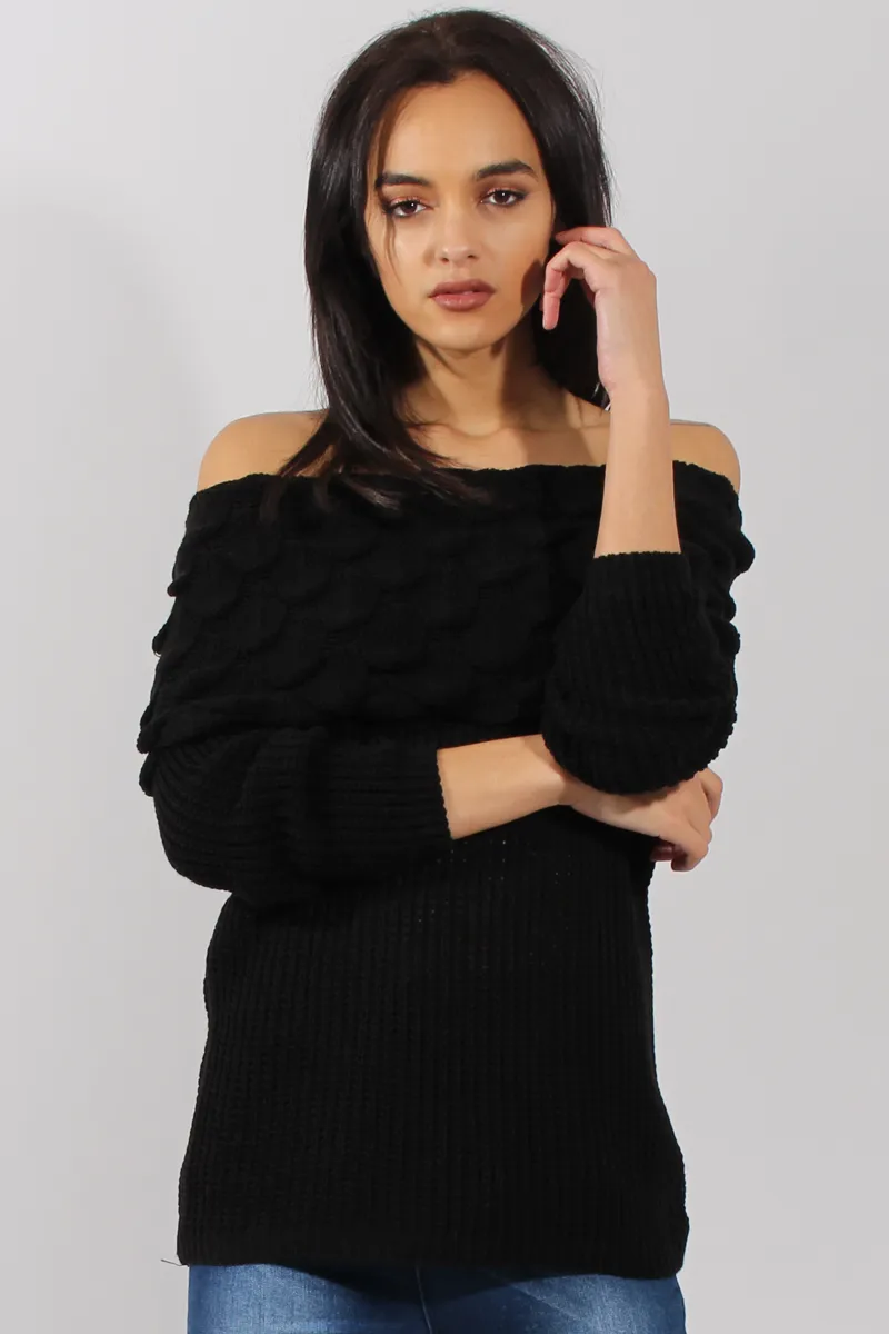 Black Layer Bardot Jumper- Sammie