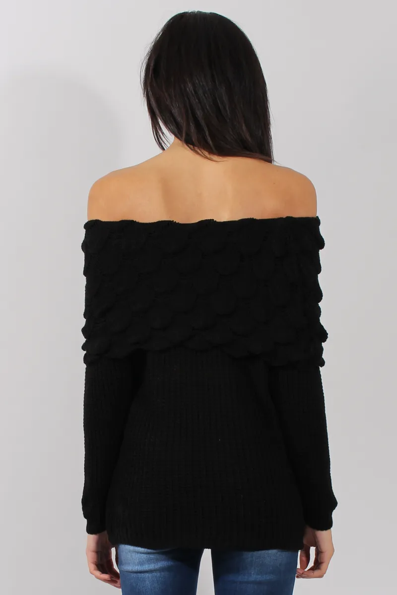 Black Layer Bardot Jumper- Sammie