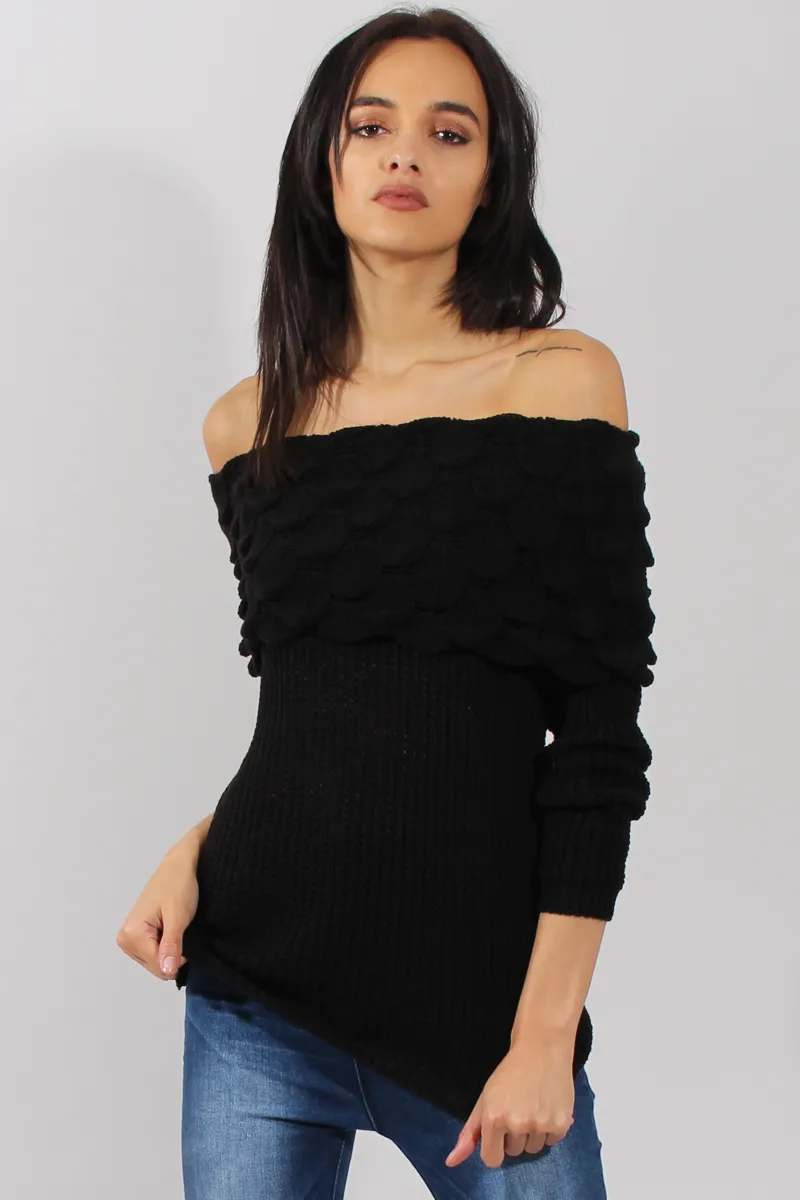 Black Layer Bardot Jumper- Sammie