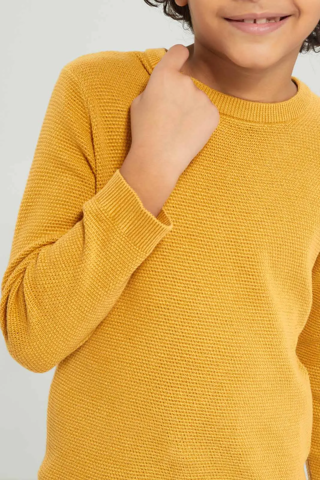 Boys Yellow Knitted Jumper