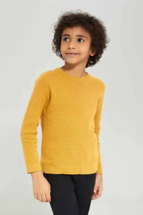 Boys Yellow Knitted Jumper