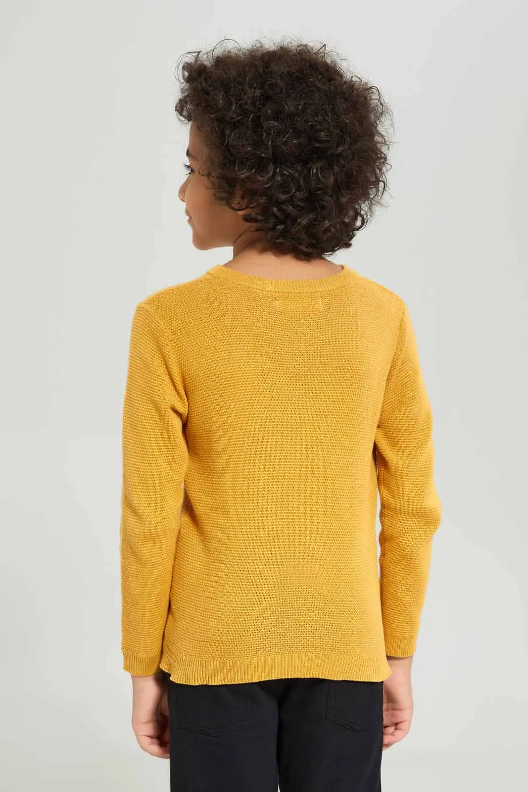 Boys Yellow Knitted Jumper