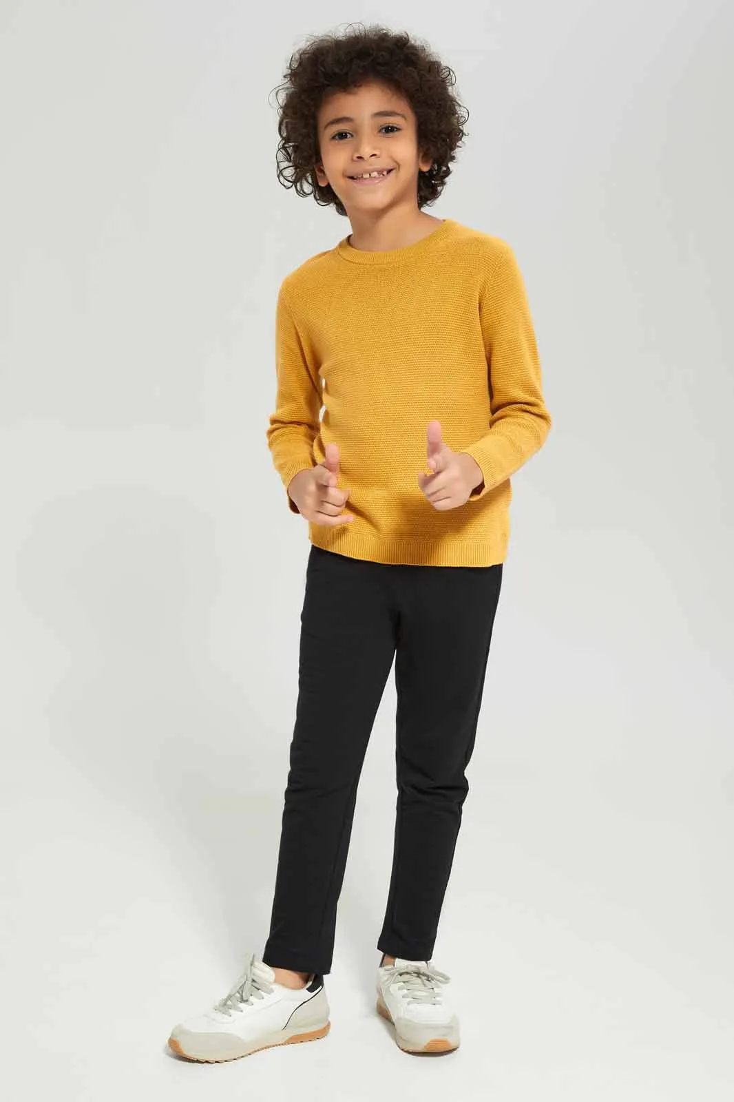 Boys Yellow Knitted Jumper