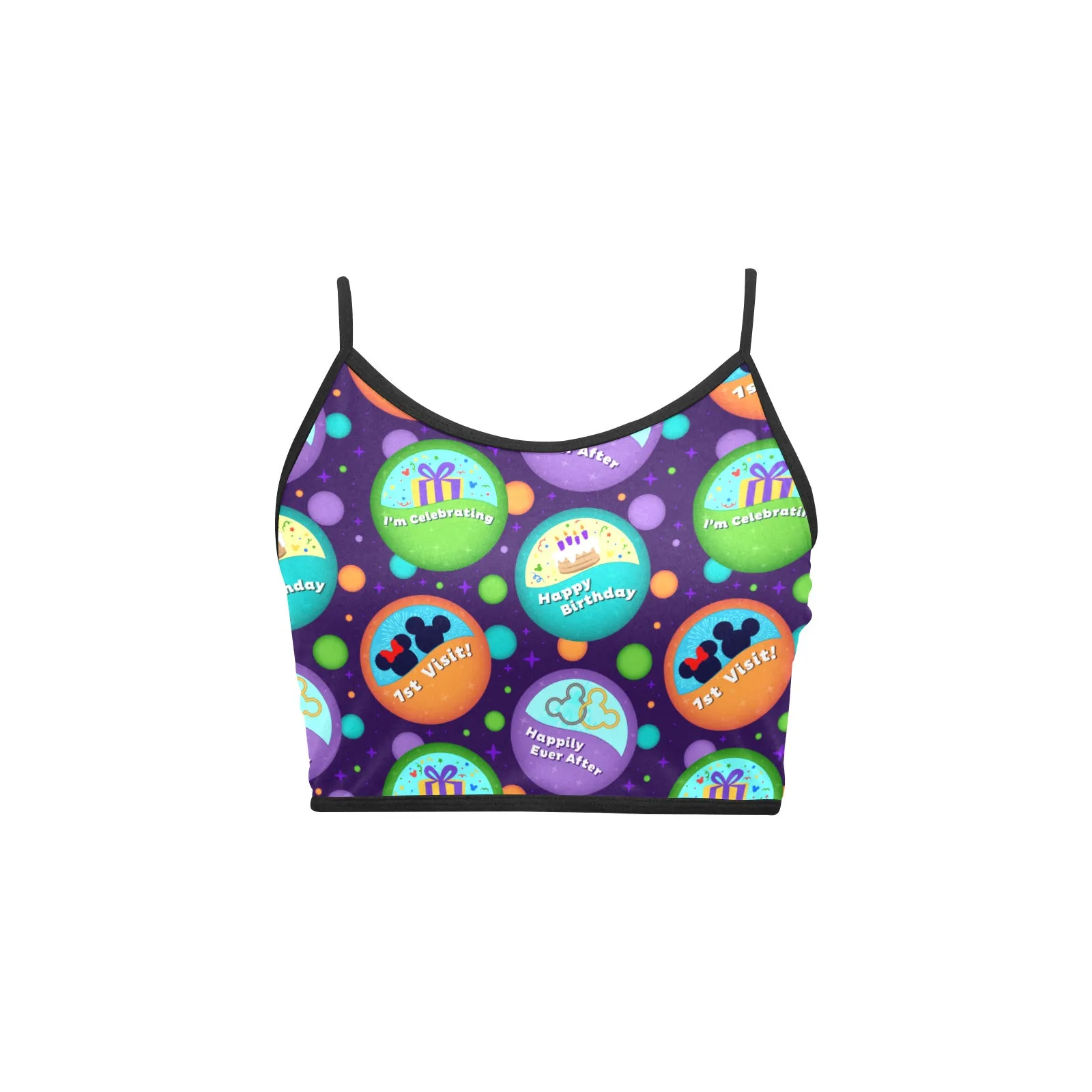 Button Collector Women's Spaghetti Strap Crop Top