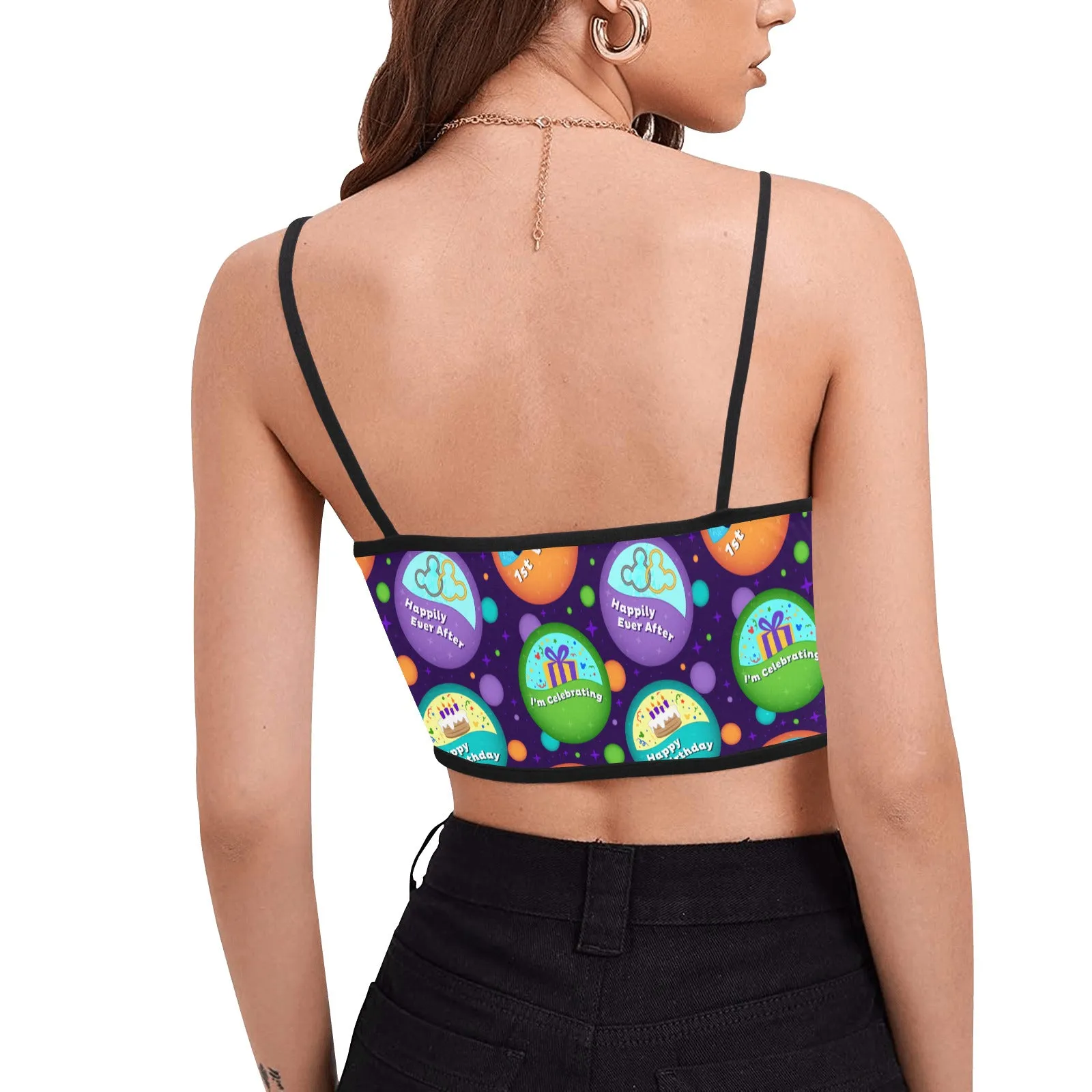 Button Collector Women's Spaghetti Strap Crop Top