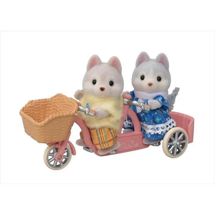 Calico Critters cycling set - husky sister & brother