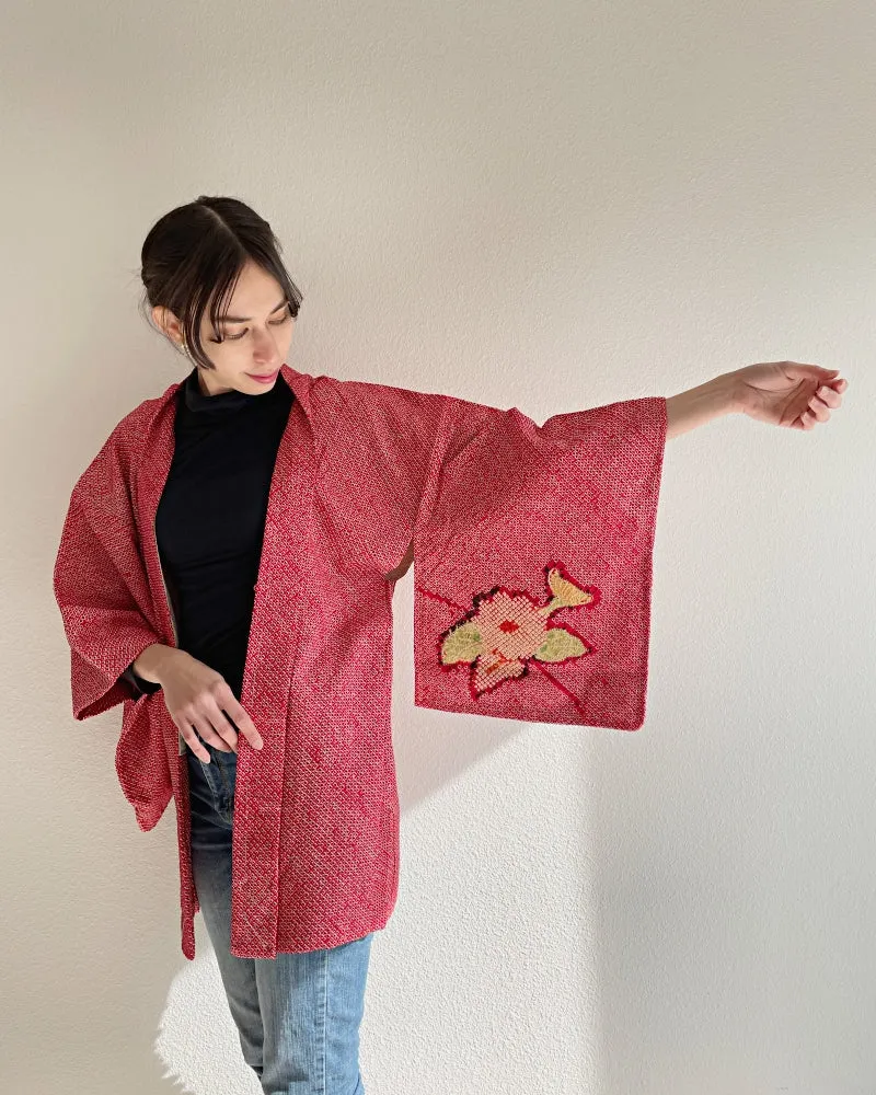 Camellia Shibori Haori Kimono Jacket