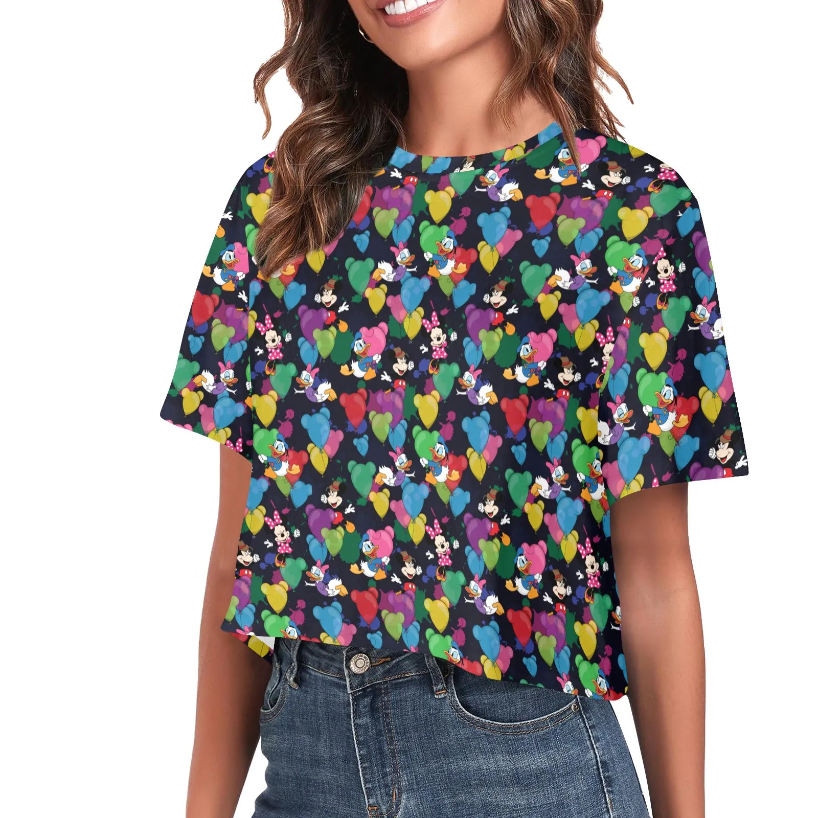 Character Balloons Women's Cropped T-shirt