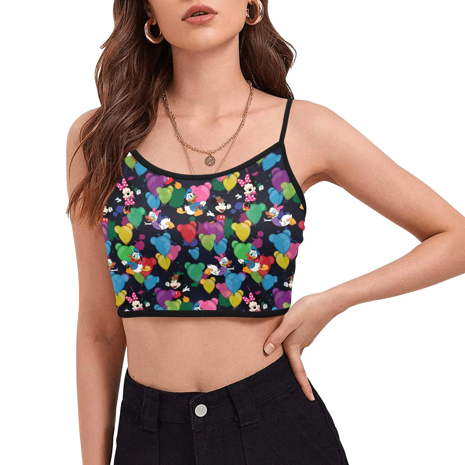 Character Balloons Women's Spaghetti Strap Crop Top