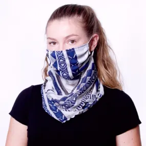 Chiffon Scarf Face Mask White/Black/Navy - FINAL SALE