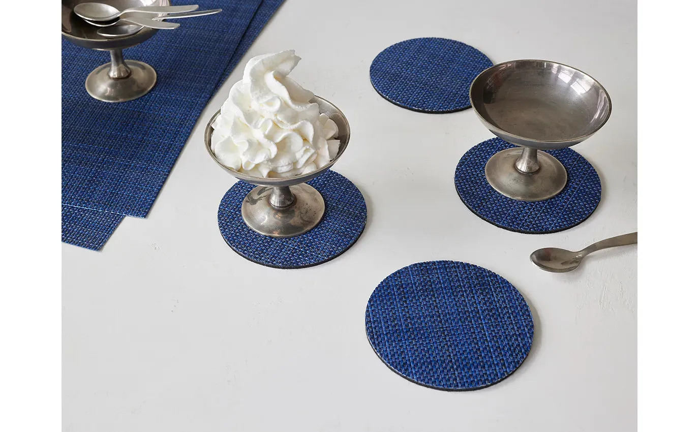 Chilewich Mini Basketweave Coasters - Indigo – Set of 4