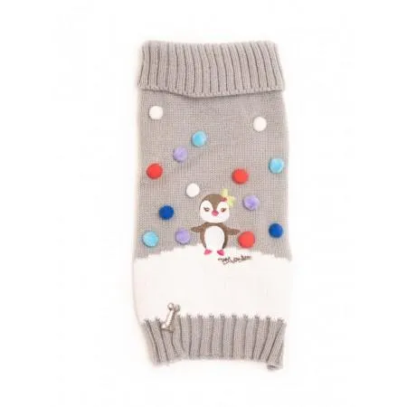 Christmas Dog Jumper - Candy Pom Penguin