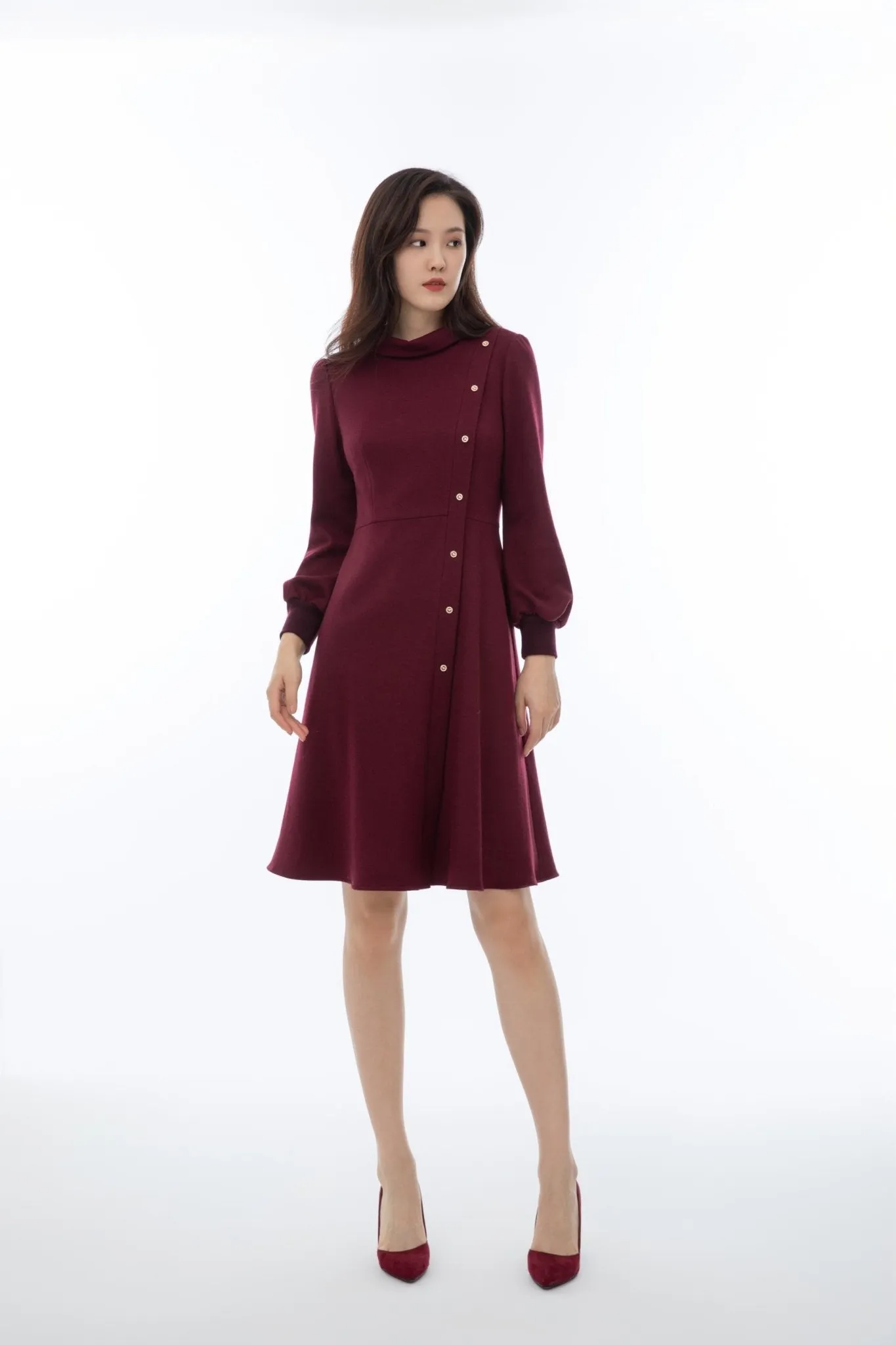 Claret Wool Dress