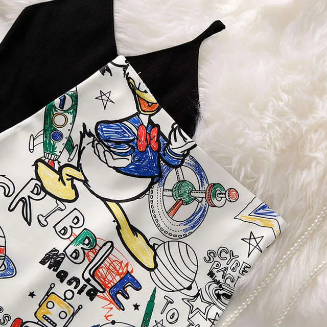 Classic vintage 90s comic cartoon fashion pencil skirt