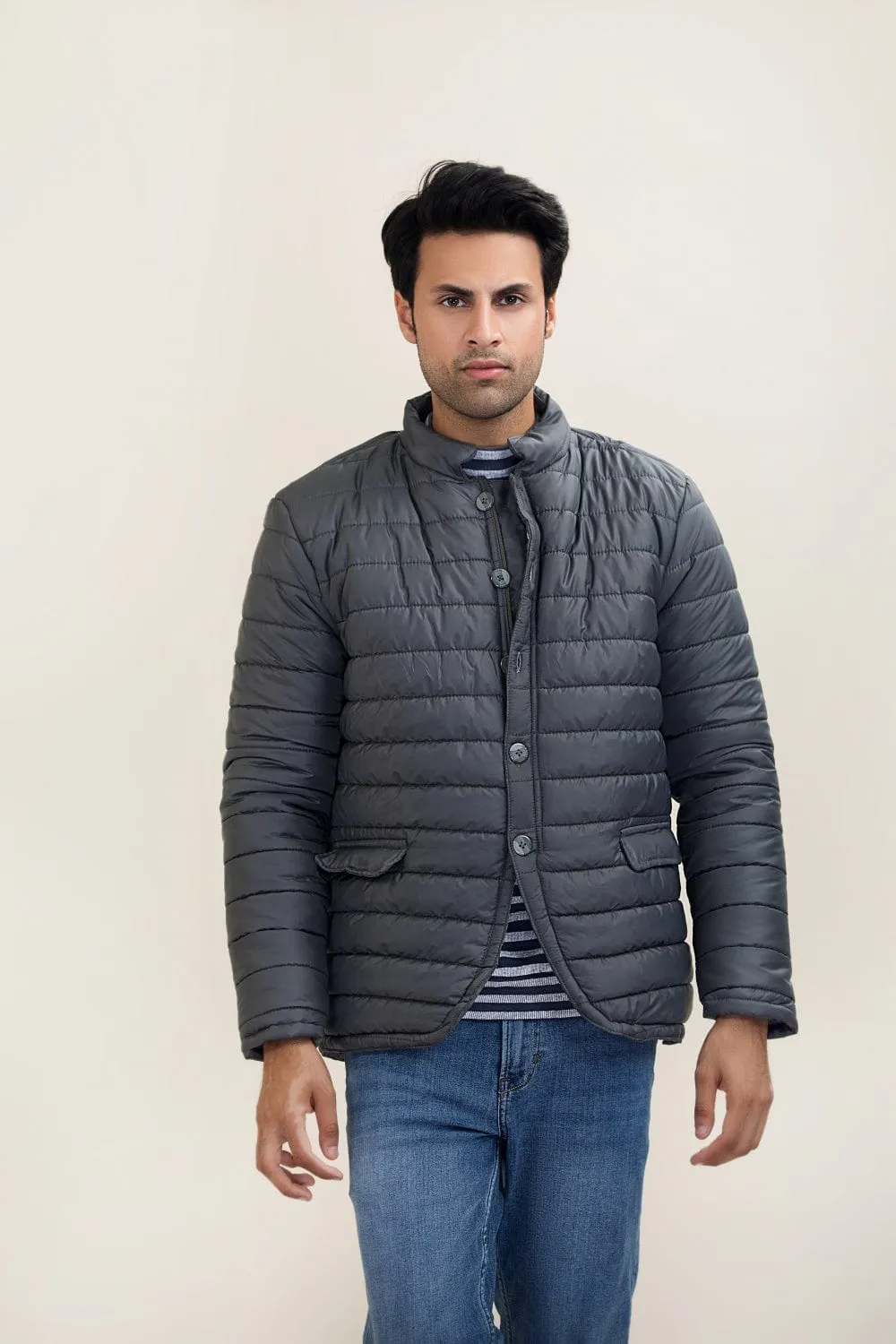 Coat Style Puffer Jacket