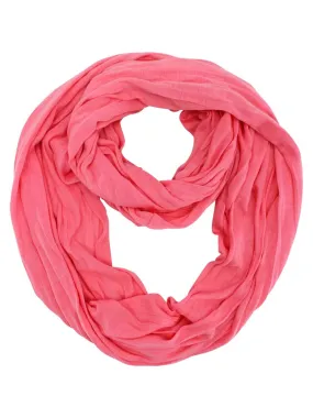 Coral Crinkled Spring Infinity Scarf