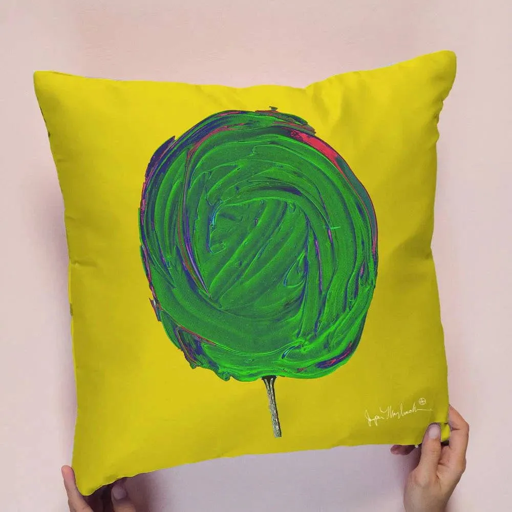 Cosmic Lime Pillow Indoor/Outdoor-Double Sided Print by Jumper Maybach®