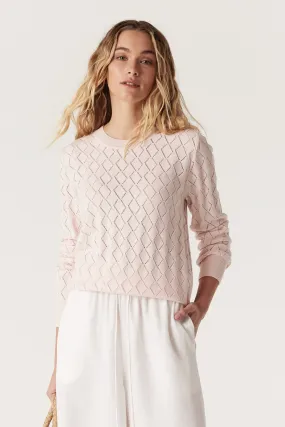 Cotton Cashmere Crew Jumper - Pale Pink