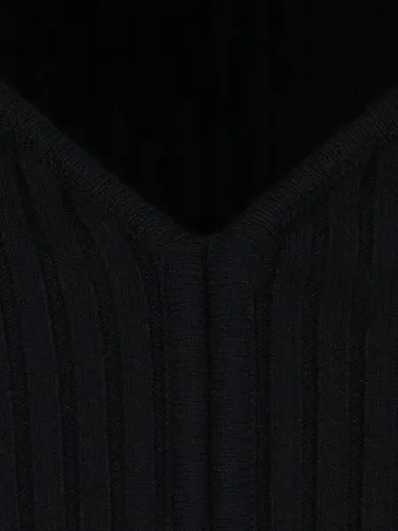 COURREGÈS Raffia V-Neck Jumper in Navy Blue for Women - FW22