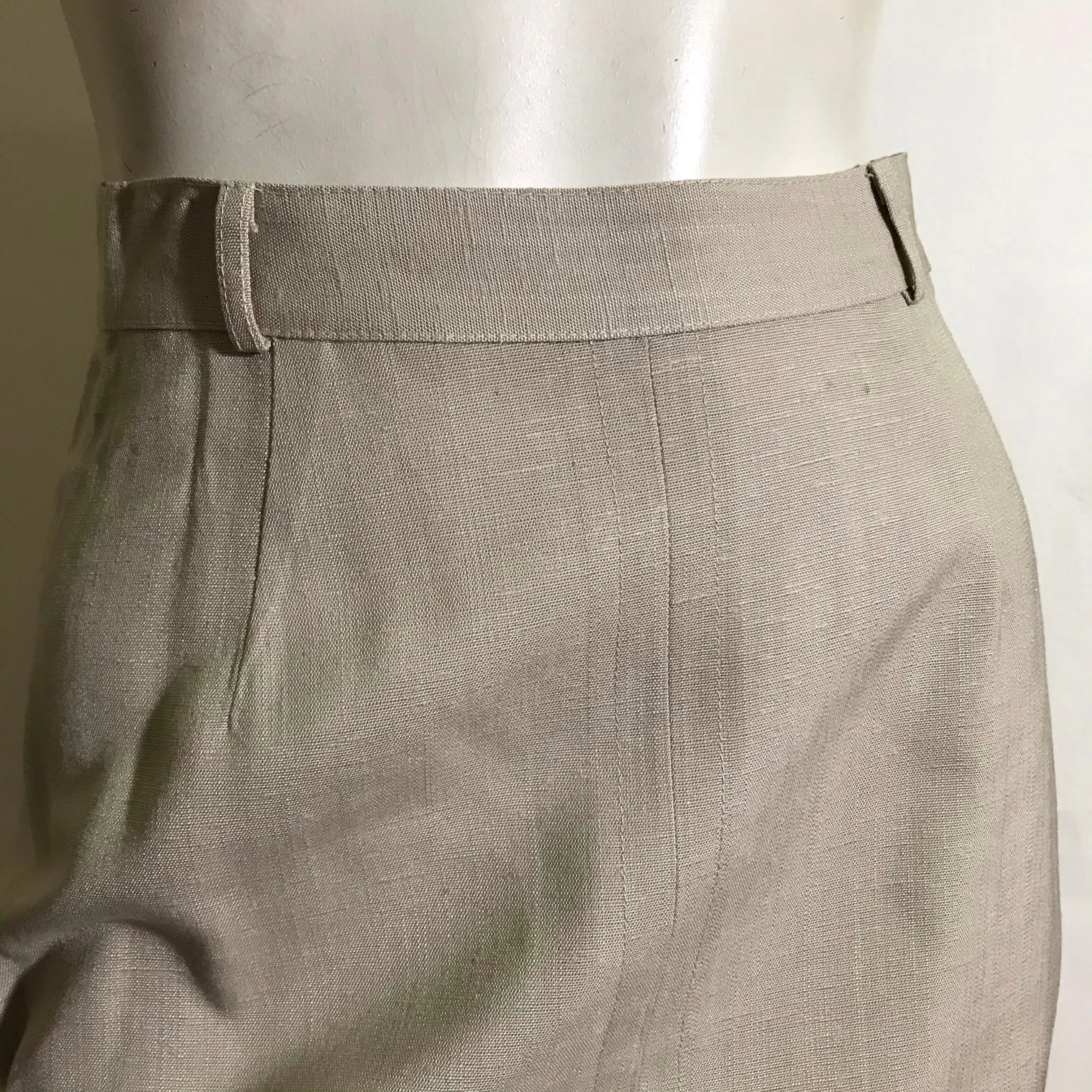 Cream Rayon Pencil Skirt circa 1960s