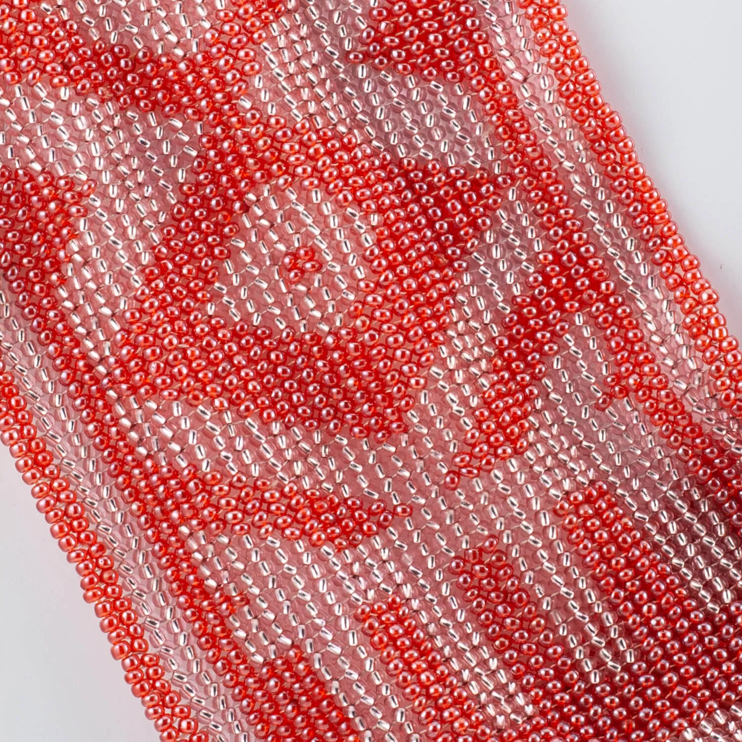 Czech Glass Bead Infinity Scarf-Coral and Silver