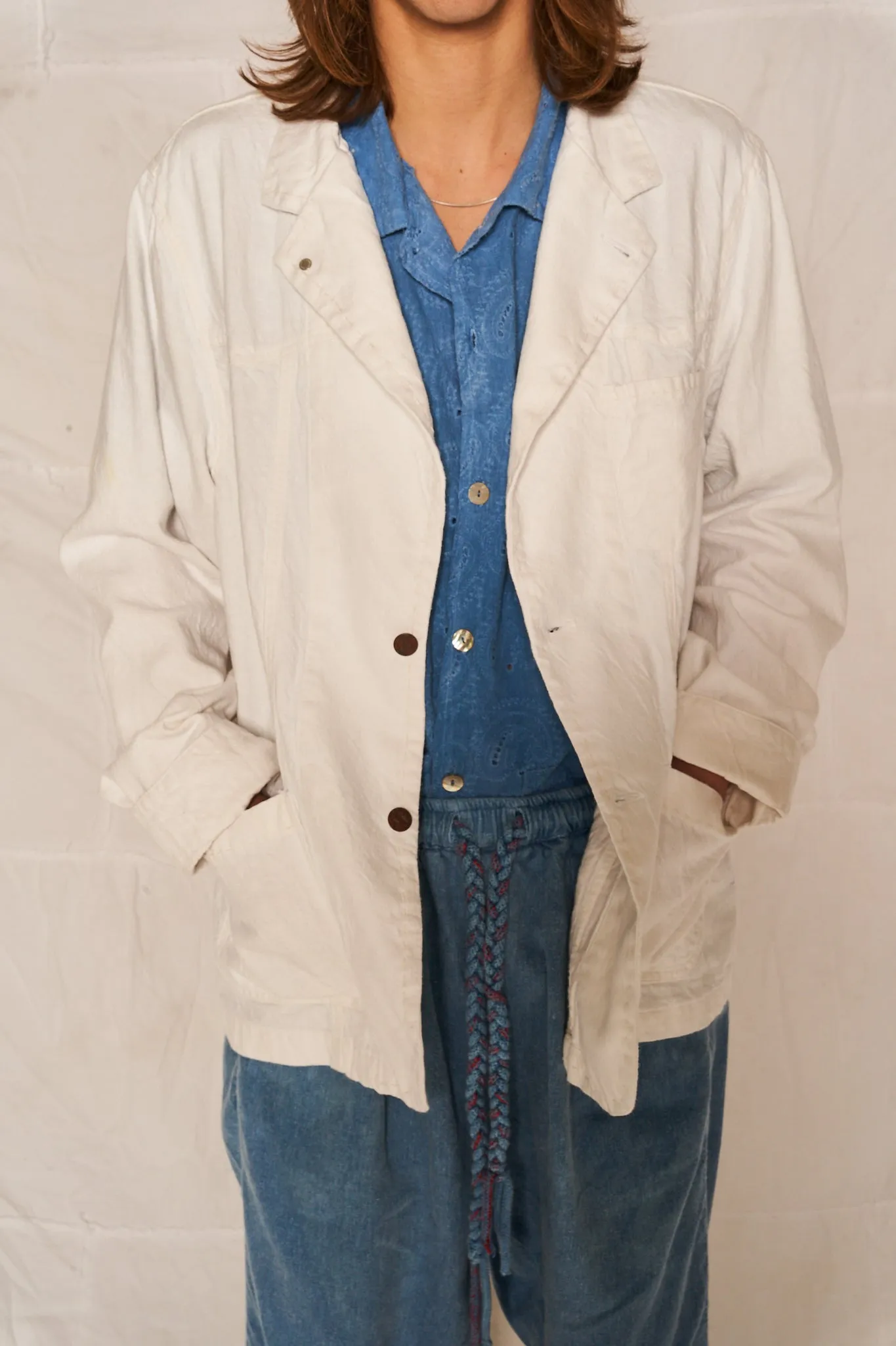 Dallas J.R. Jacket Organic Cotton Pigment Dyed Off White