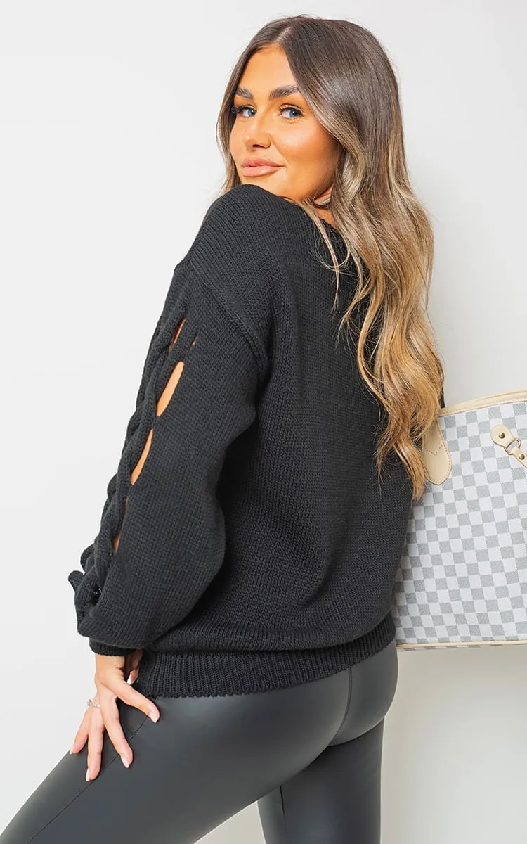 Dante Cable Knit Jumper with Cut Out Detail